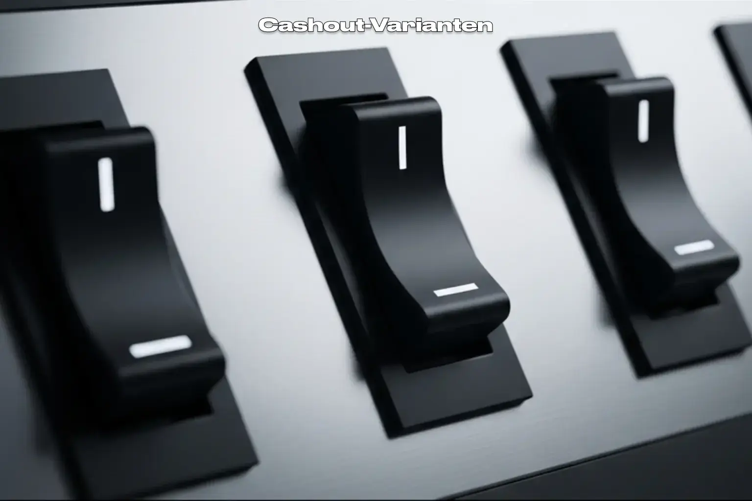 Drei verschiedene Schalter auf einem modernen Bedienfeld