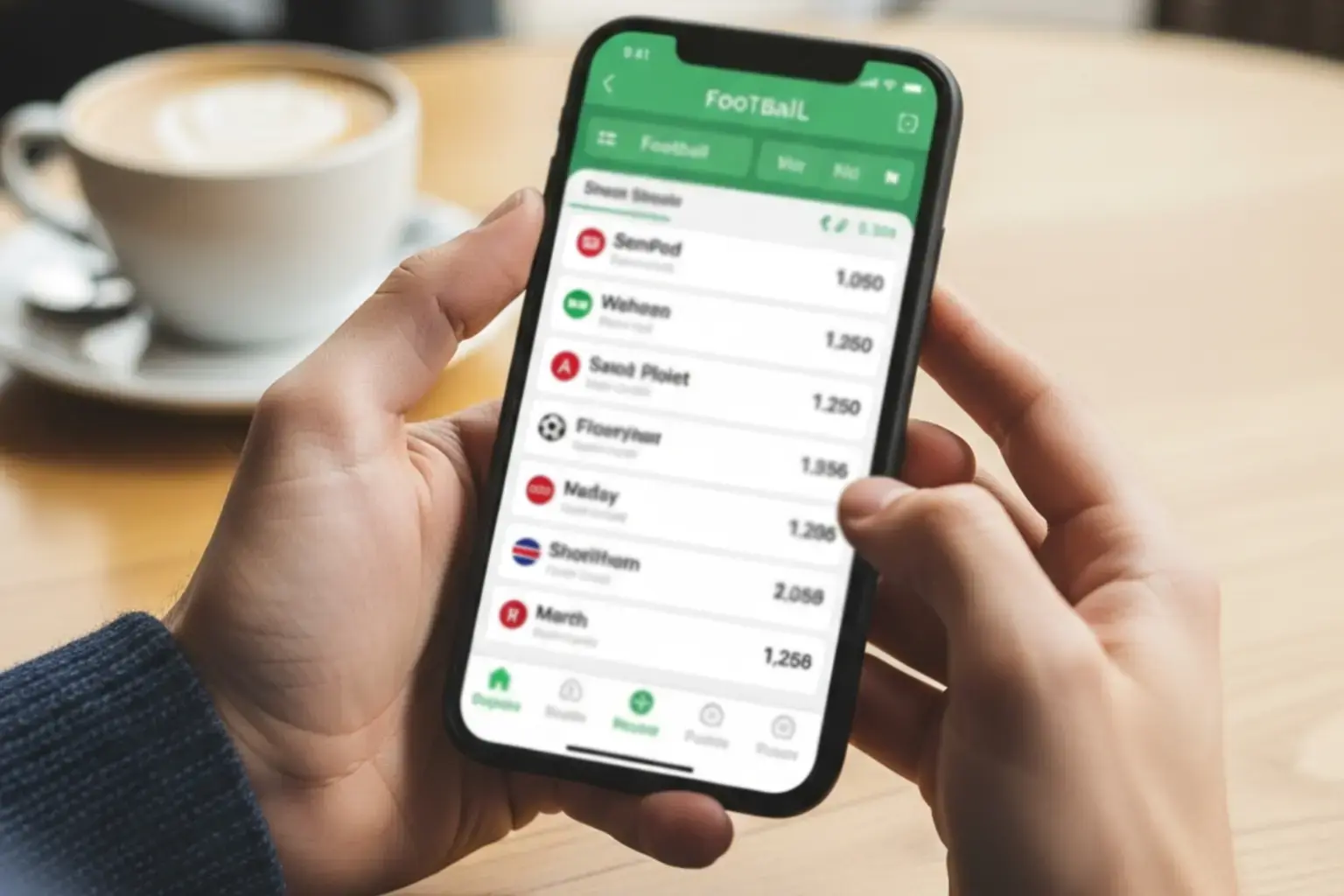 Person nutzt eine Sportwetten-App auf dem Smartphone
